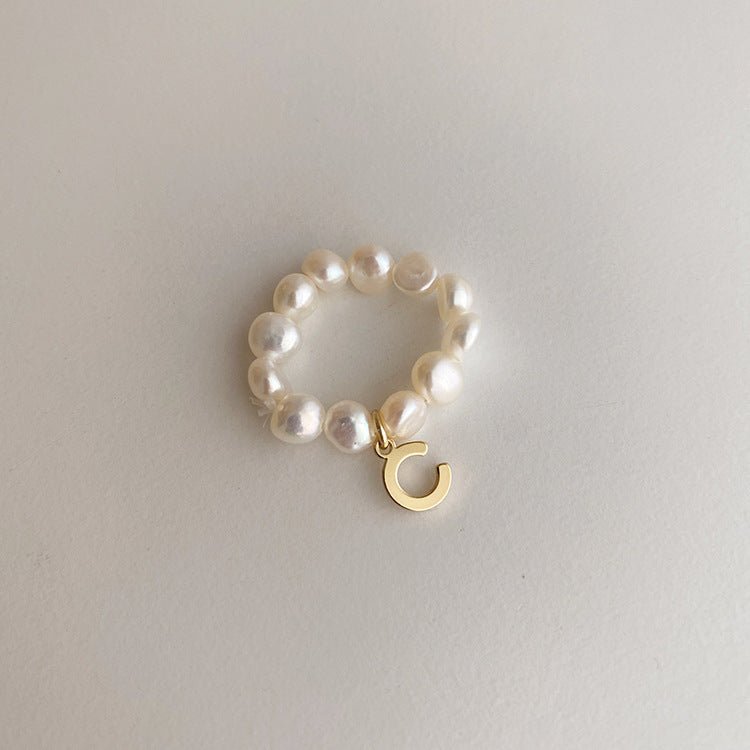 Initial Pearl Ring - Gold - Plated - Abbott Atelier