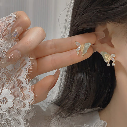 Jade Butterfly Earrings - Hypoallergenic - Abbott Atelier