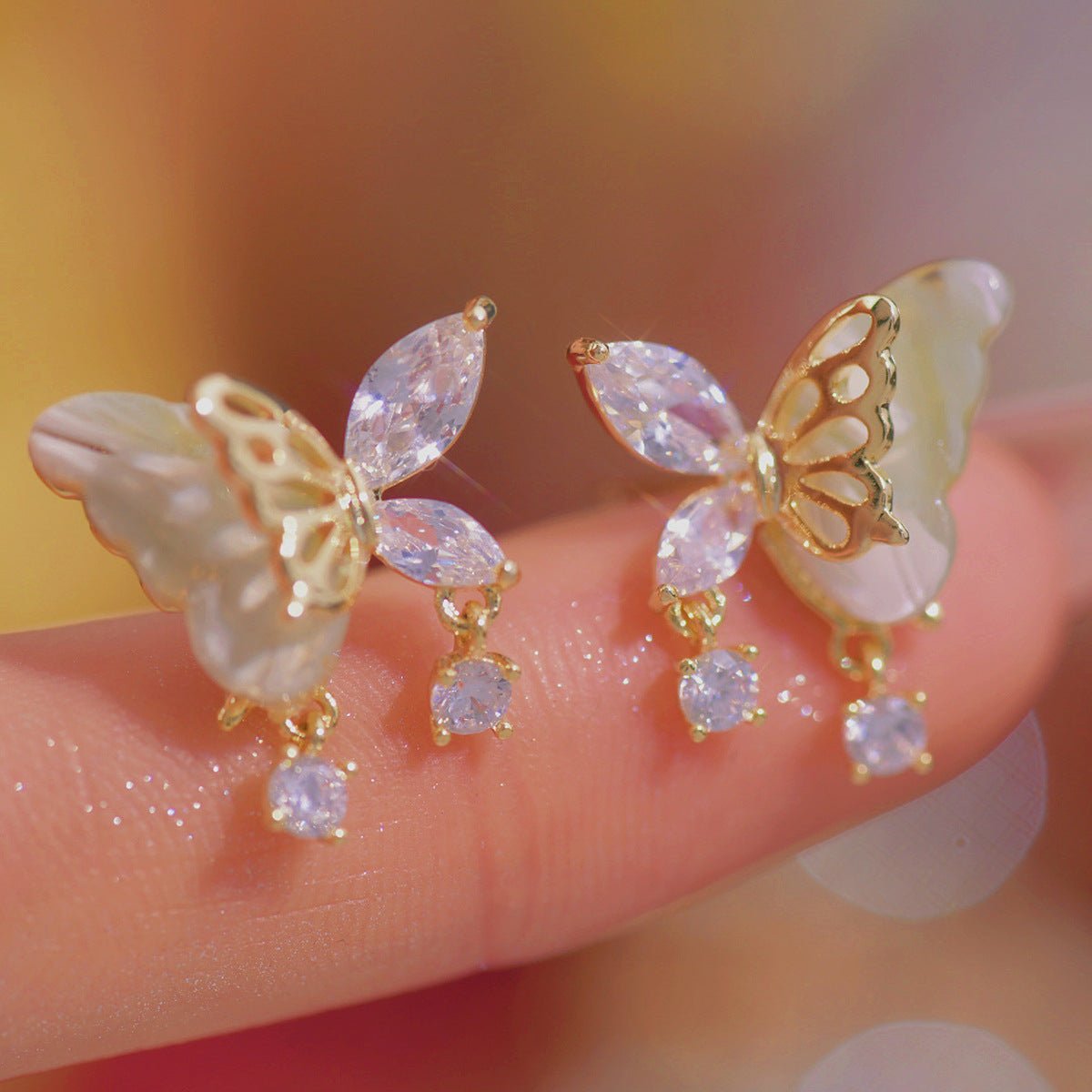 Jade Butterfly Earrings - Hypoallergenic - Abbott Atelier