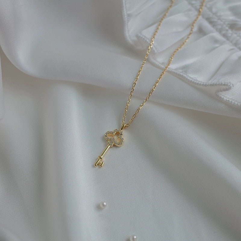 Key to True Love Necklace (Solid Silver) - Gold Plated Sterling Silver - Abbott Atelier