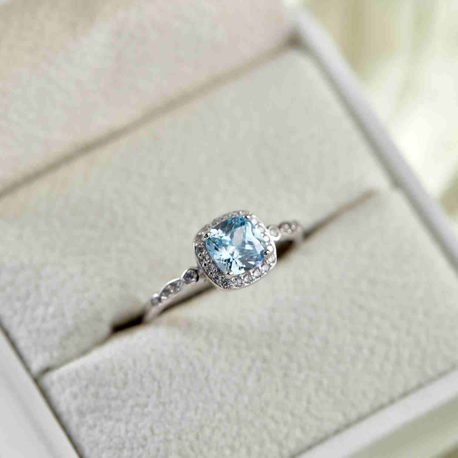 Kiana Aquamarine Ring - Gold - Plated - Abbott Atelier