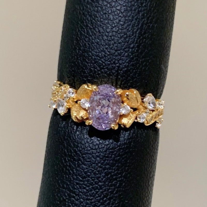 Lavender Rococo Ring - Gold Plated Brass - Abbott Atelier