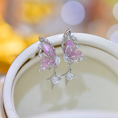 Lilac Butterfly Earrings - Hypoallergenic - Abbott Atelier