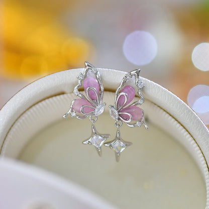 Lilac Butterfly Earrings - Hypoallergenic - Abbott Atelier