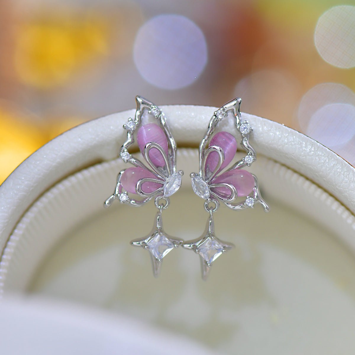 Lilac Butterfly Earrings - Hypoallergenic - Abbott Atelier