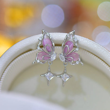 Lilac Butterfly Earrings - Hypoallergenic - Abbott Atelier