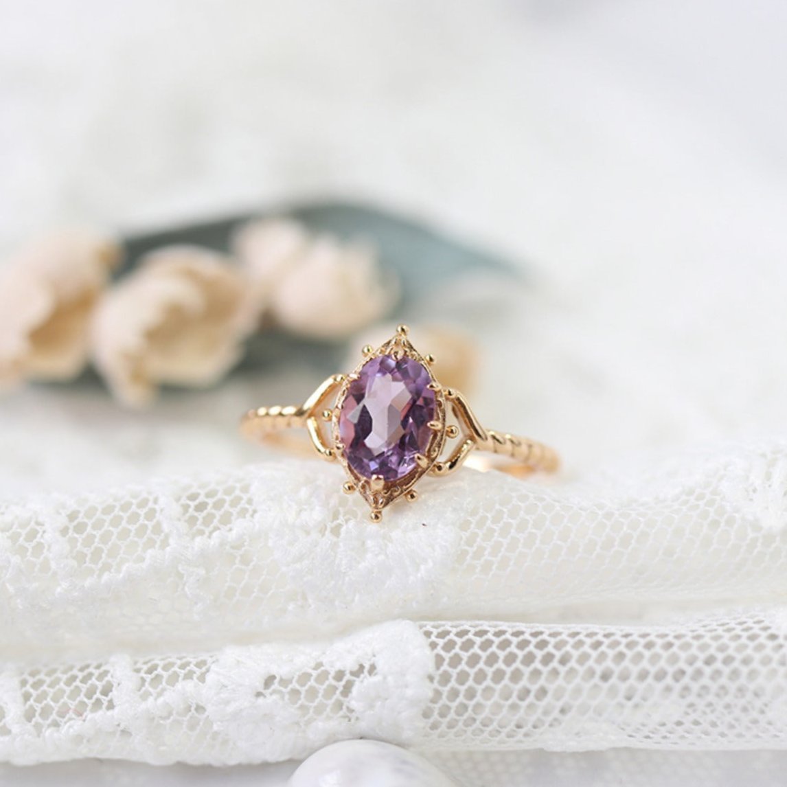 Lilac Lustre Ring - Gold - Plated - Abbott Atelier