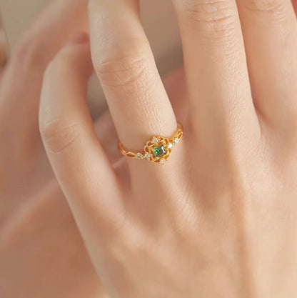 Lustre Emerald Ring - Gold - Plated - Abbott Atelier