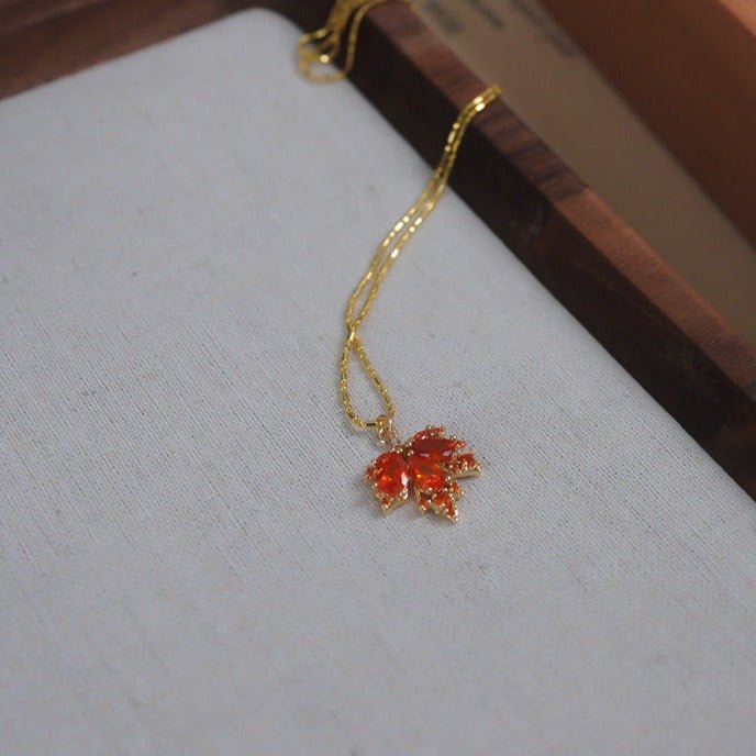 Maple Leaf Necklace - Gold - Plated - Abbott Atelier