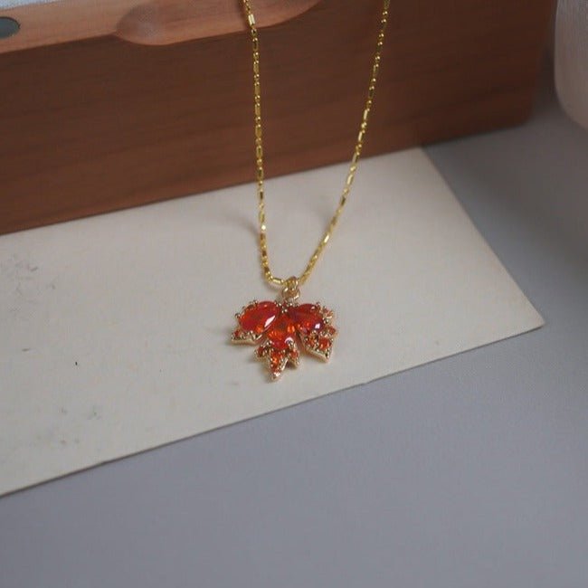 Maple Leaf Necklace - Gold - Plated - Abbott Atelier