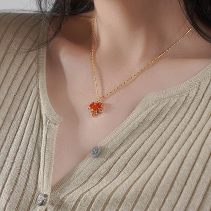 Maple Leaf Necklace - Gold - Plated - Abbott Atelier
