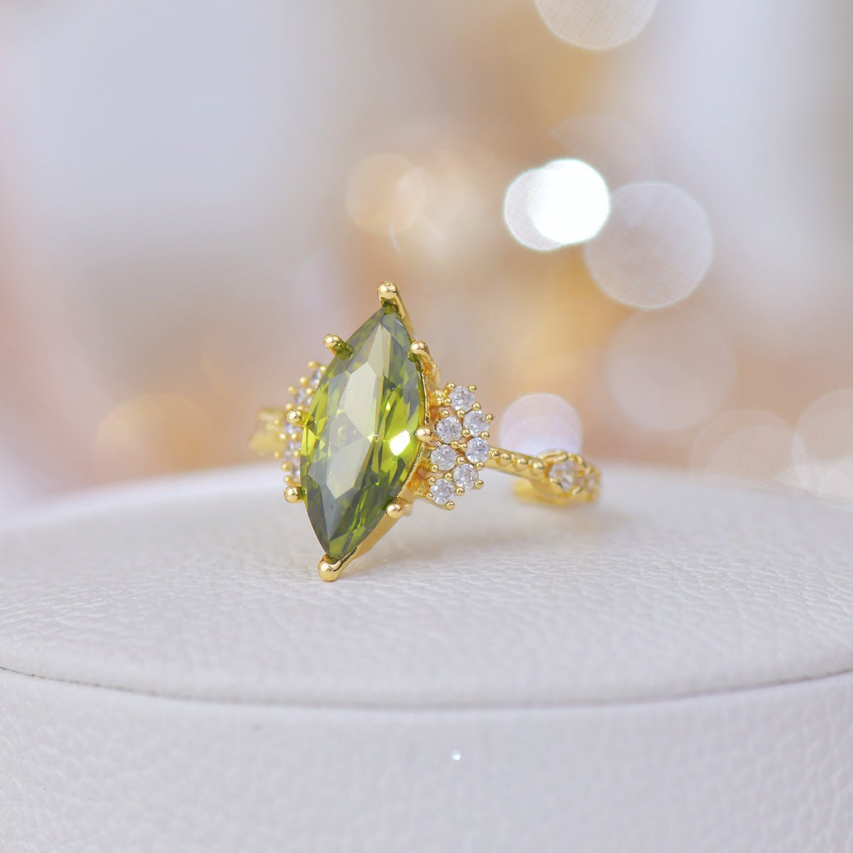 Marquise Peridot Ring - Gold - Plated - Abbott Atelier