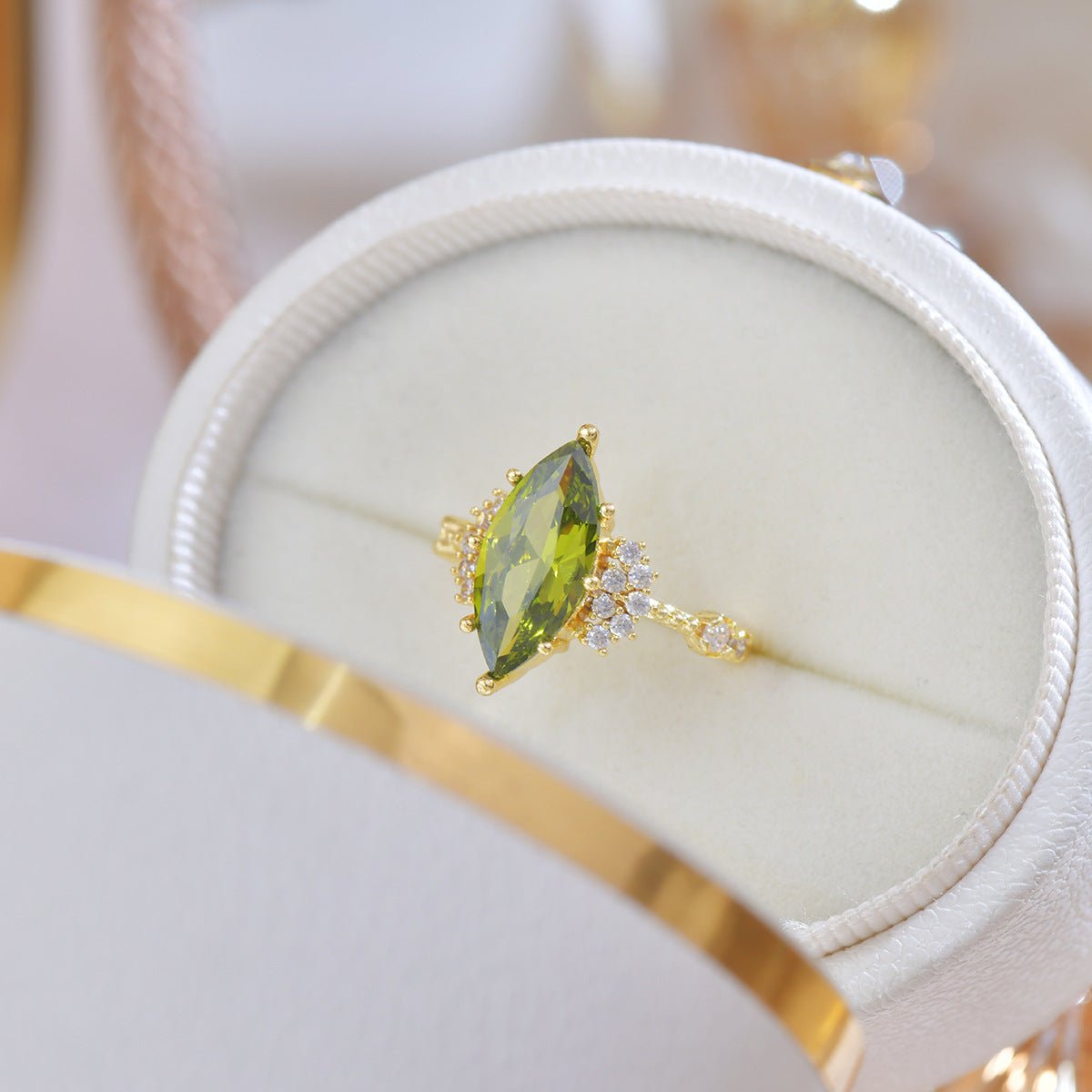 Marquise Peridot Ring - Gold - Plated - Abbott Atelier