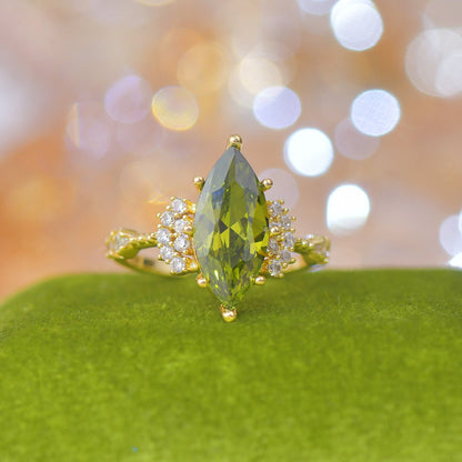 Marquise Peridot Ring - Gold - Plated - Abbott Atelier