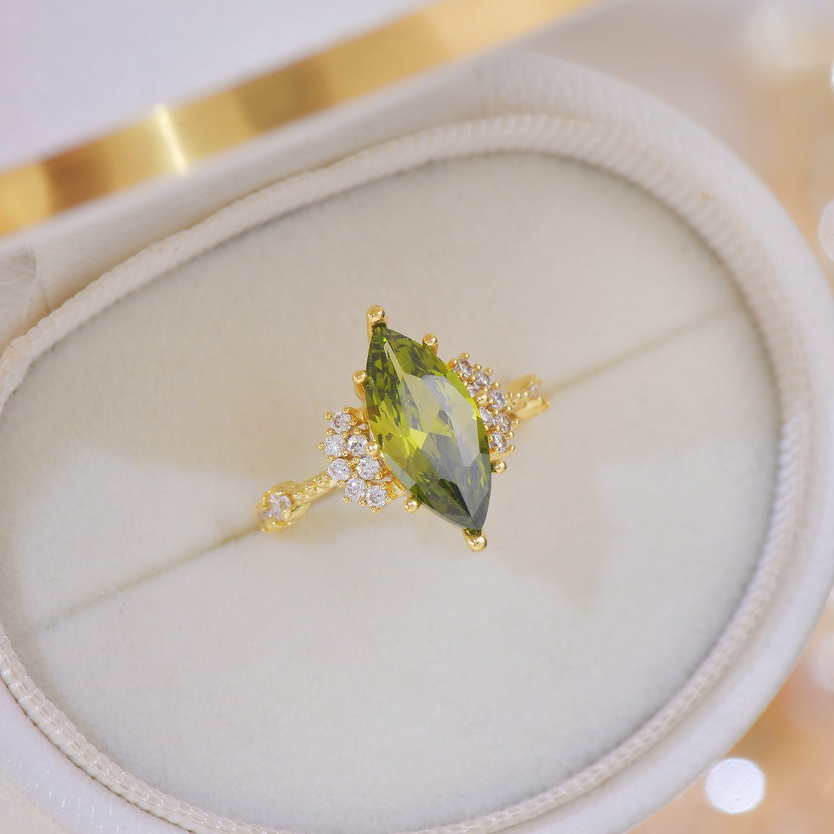 Marquise Peridot Ring - Gold - Plated - Abbott Atelier