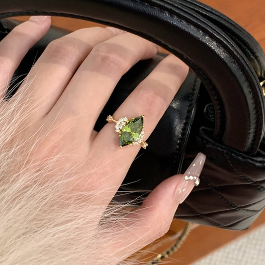 Marquise Peridot Ring - Gold - Plated - Abbott Atelier