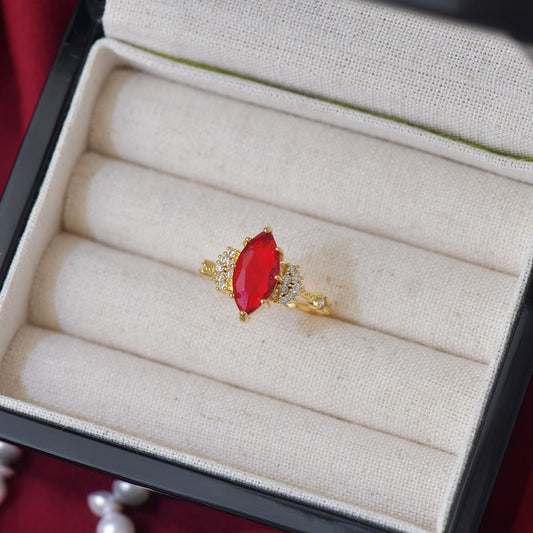 Marquise Ruby Ring - Gold - Plated - Abbott Atelier