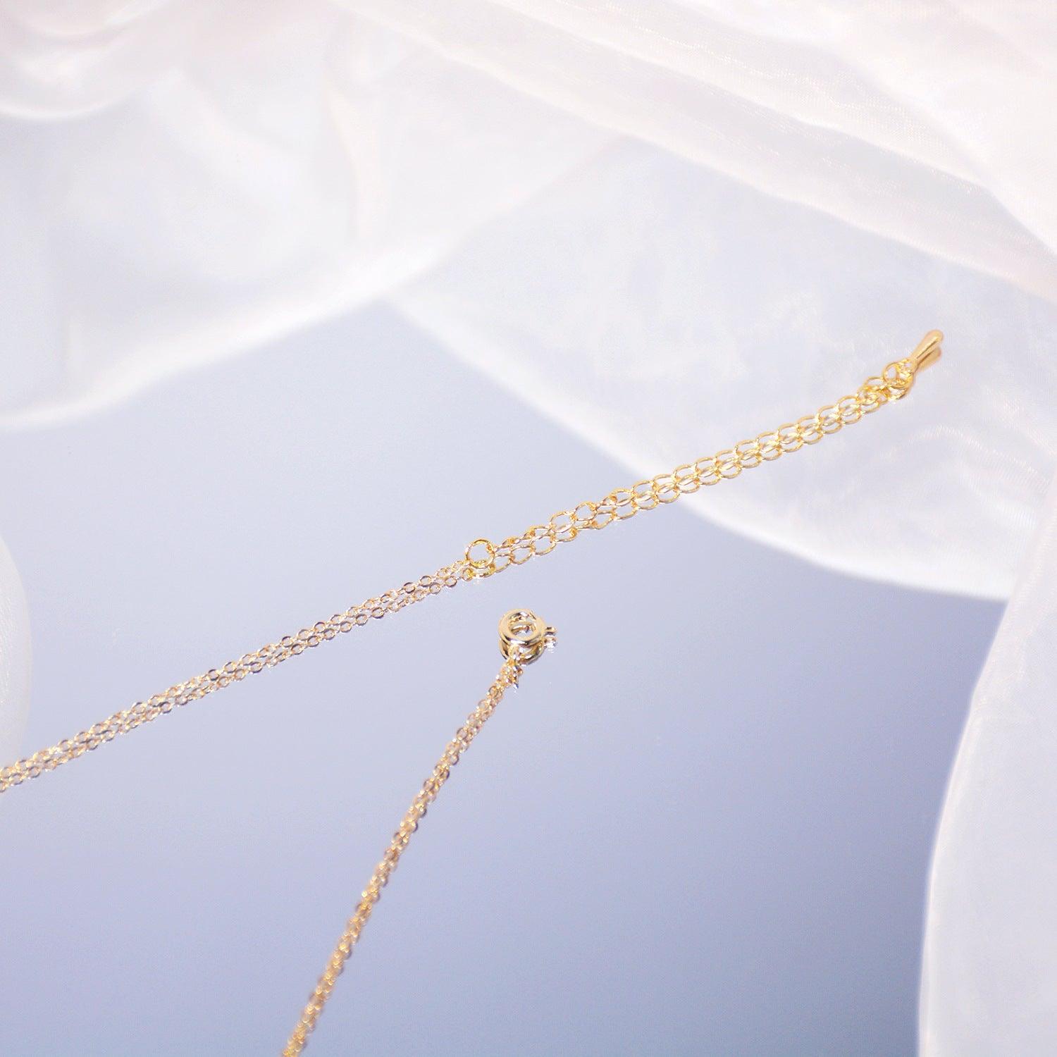 Moon and Star Drop Necklace - Gold - Plated - Abbott Atelier