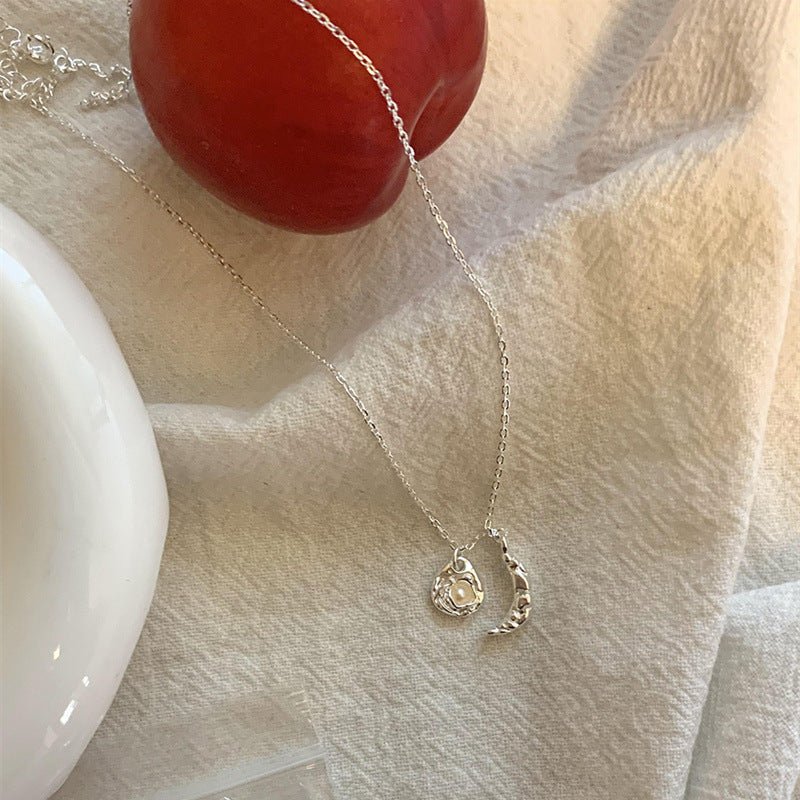 Moon and Sun Necklace (Solid Silver) - Hypoallergenic - Abbott Atelier