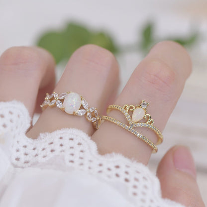 Opal Tiara Ring Set - Gold - Plated - Abbott Atelier