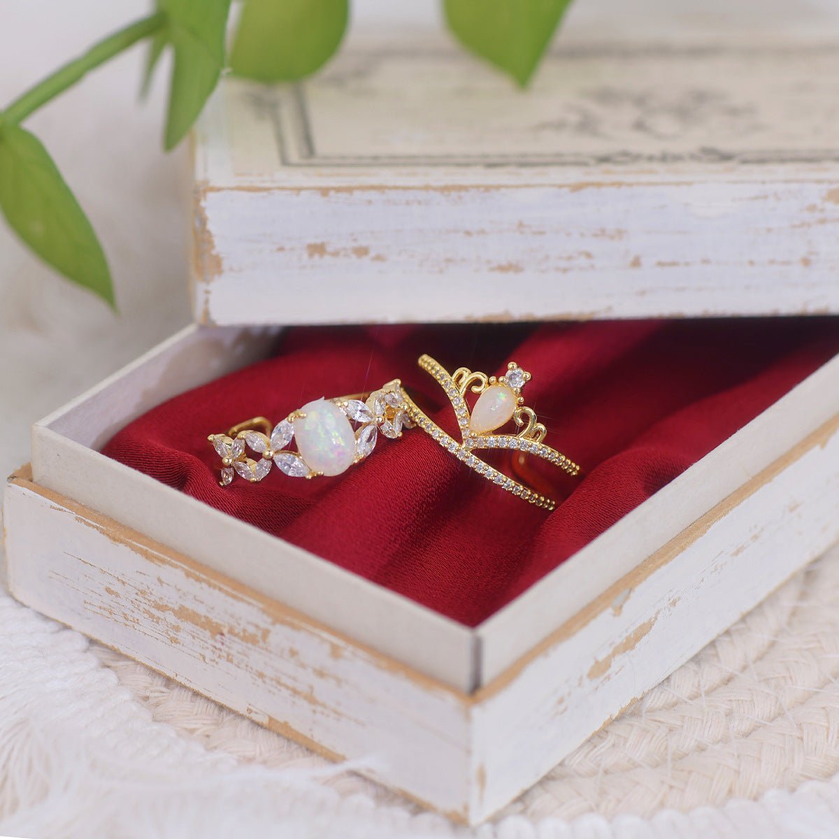 Opal Tiara Ring Set - Gold - Plated - Abbott Atelier