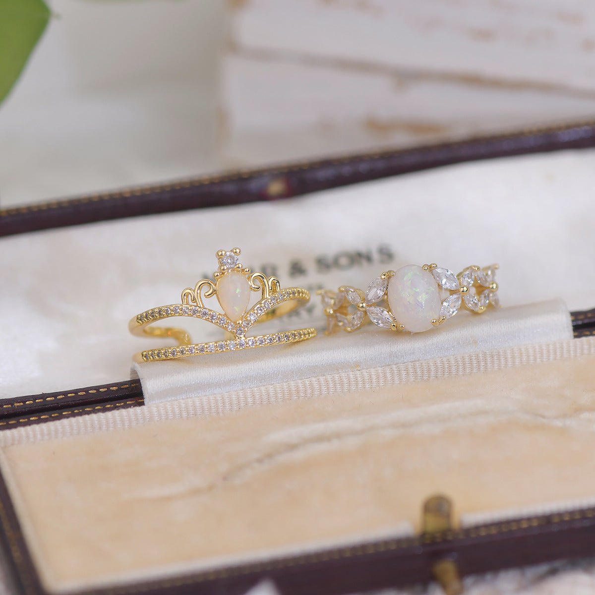 Opal Tiara Ring Set - Gold - Plated - Abbott Atelier