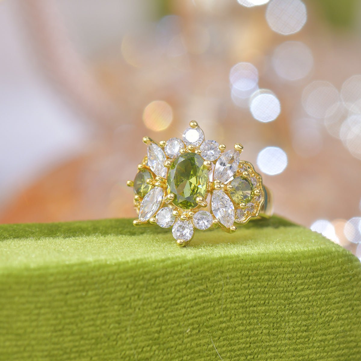 Opulent Peridot Ring - Gold - Plated - Abbott Atelier