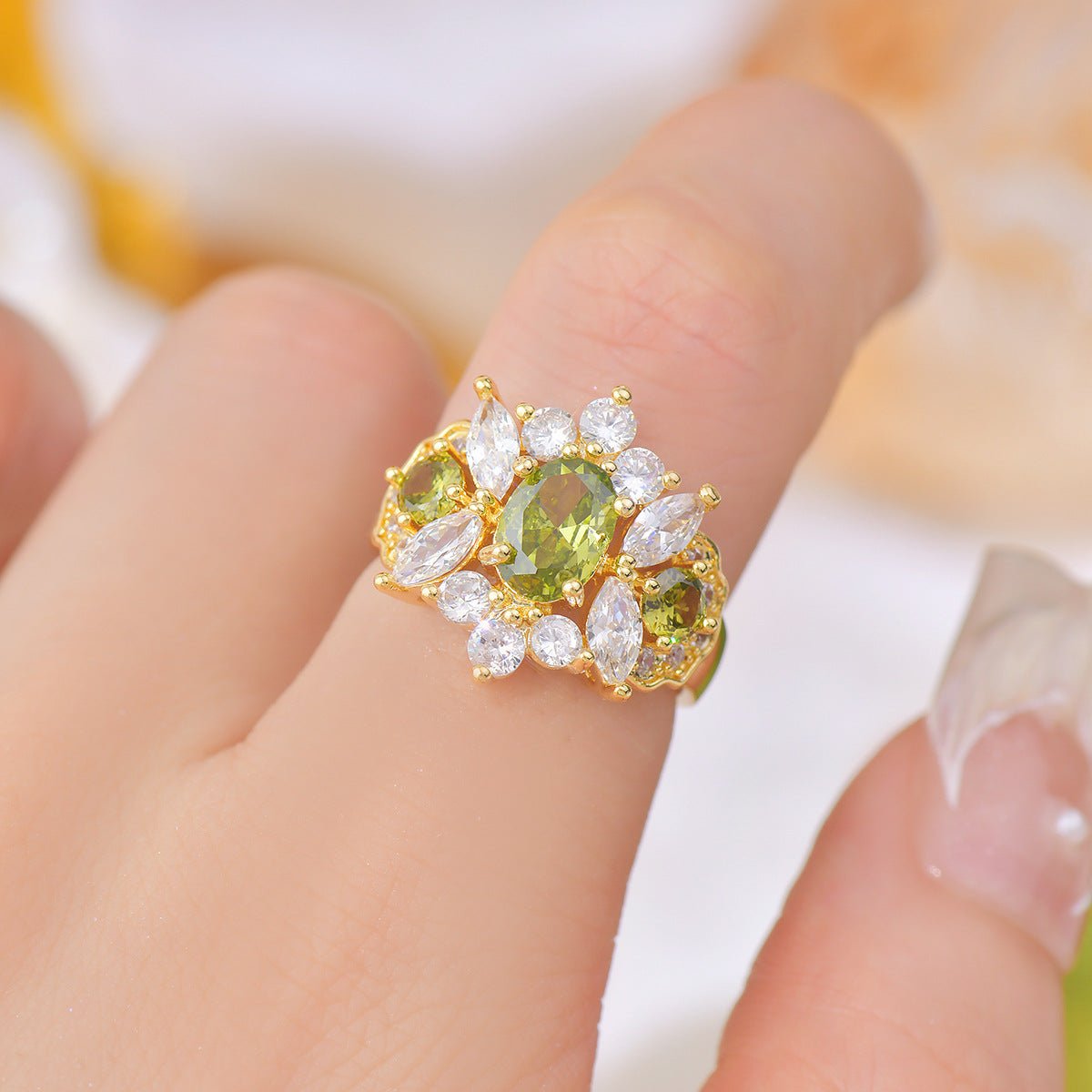 Opulent Peridot Ring - Gold - Plated - Abbott Atelier