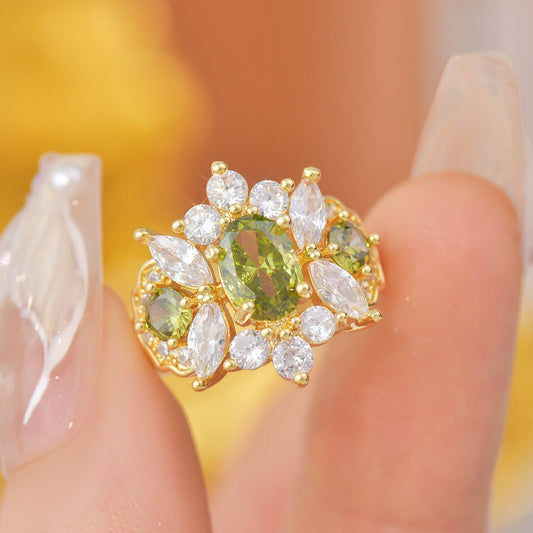 Opulent Peridot Ring - Gold - Plated - Abbott Atelier