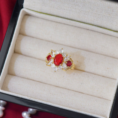 Opulent Ruby Ring - Gold - Plated - Abbott Atelier