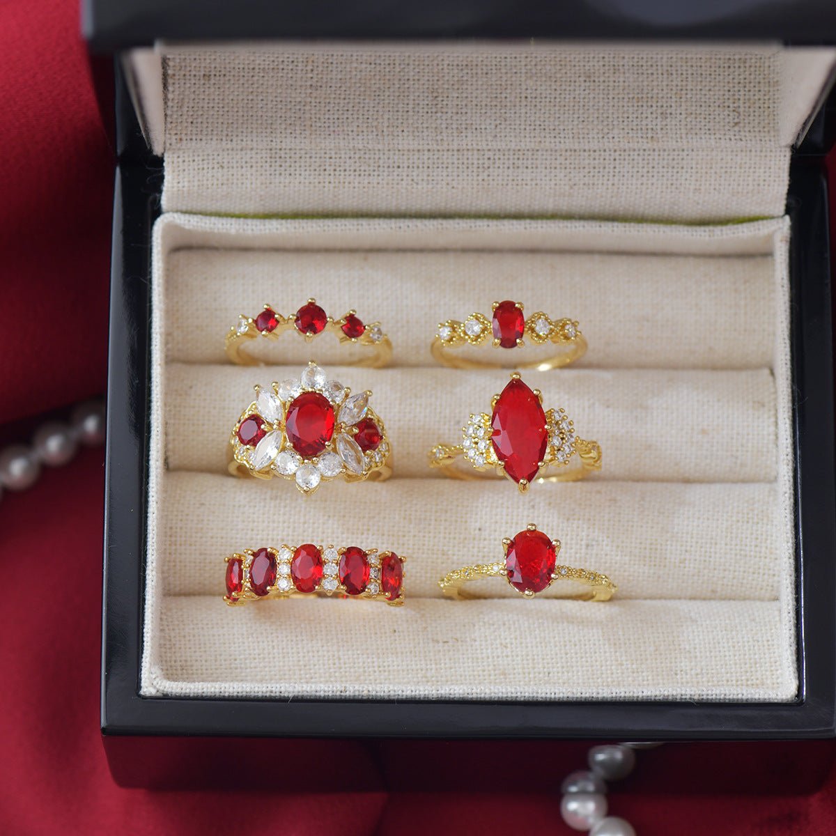 Opulent Ruby Ring - Gold - Plated - Abbott Atelier