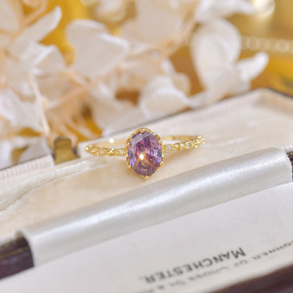 Oval Amethyst Ring - Gold - Plated - Abbott Atelier