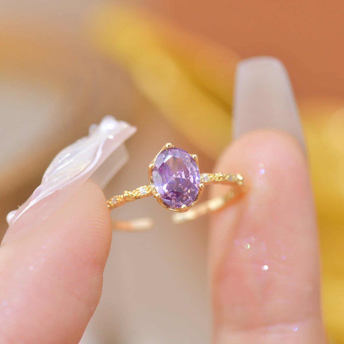 Oval Amethyst Ring - Gold - Plated - Abbott Atelier