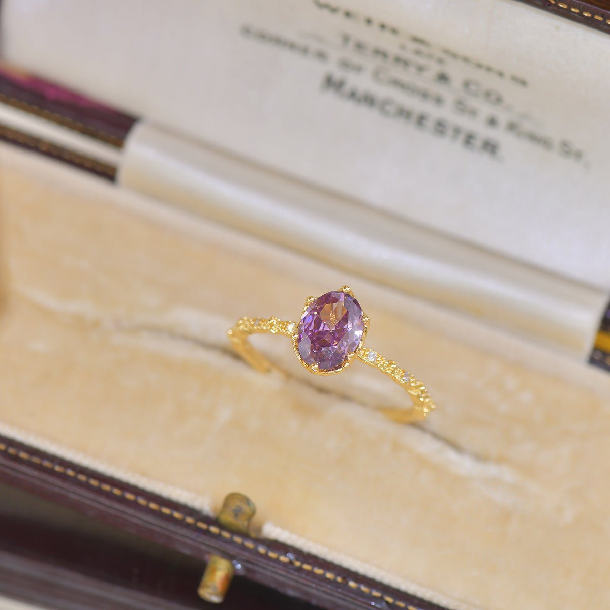 Oval Amethyst Ring - Gold - Plated - Abbott Atelier