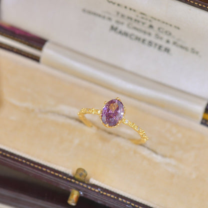 Oval Amethyst Ring - Gold - Plated - Abbott Atelier