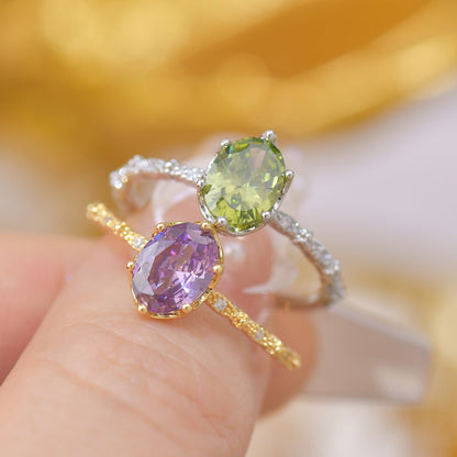 Oval Peridot Ring - Gold - Plated - Abbott Atelier