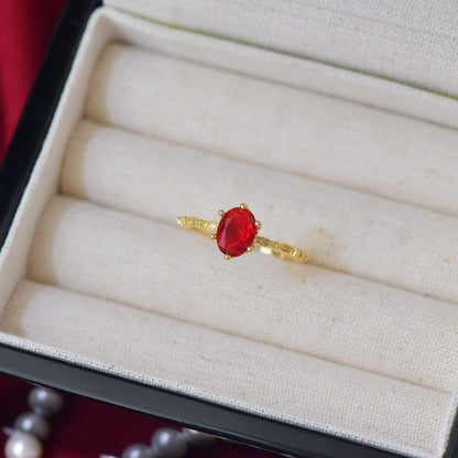 Oval Ruby Ring - Gold - Plated - Abbott Atelier