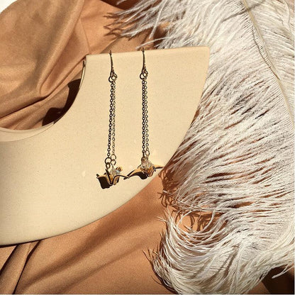 Paper Crane Earrings - Gold - Filled - Abbott Atelier