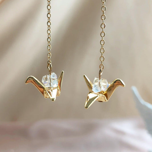 Paper Crane Earrings - Gold - Filled - Abbott Atelier