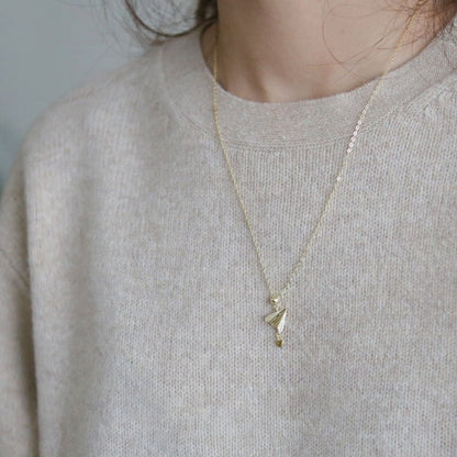 Paper Plane Necklace (Solid Silver) - Hypoallergenic - Abbott Atelier