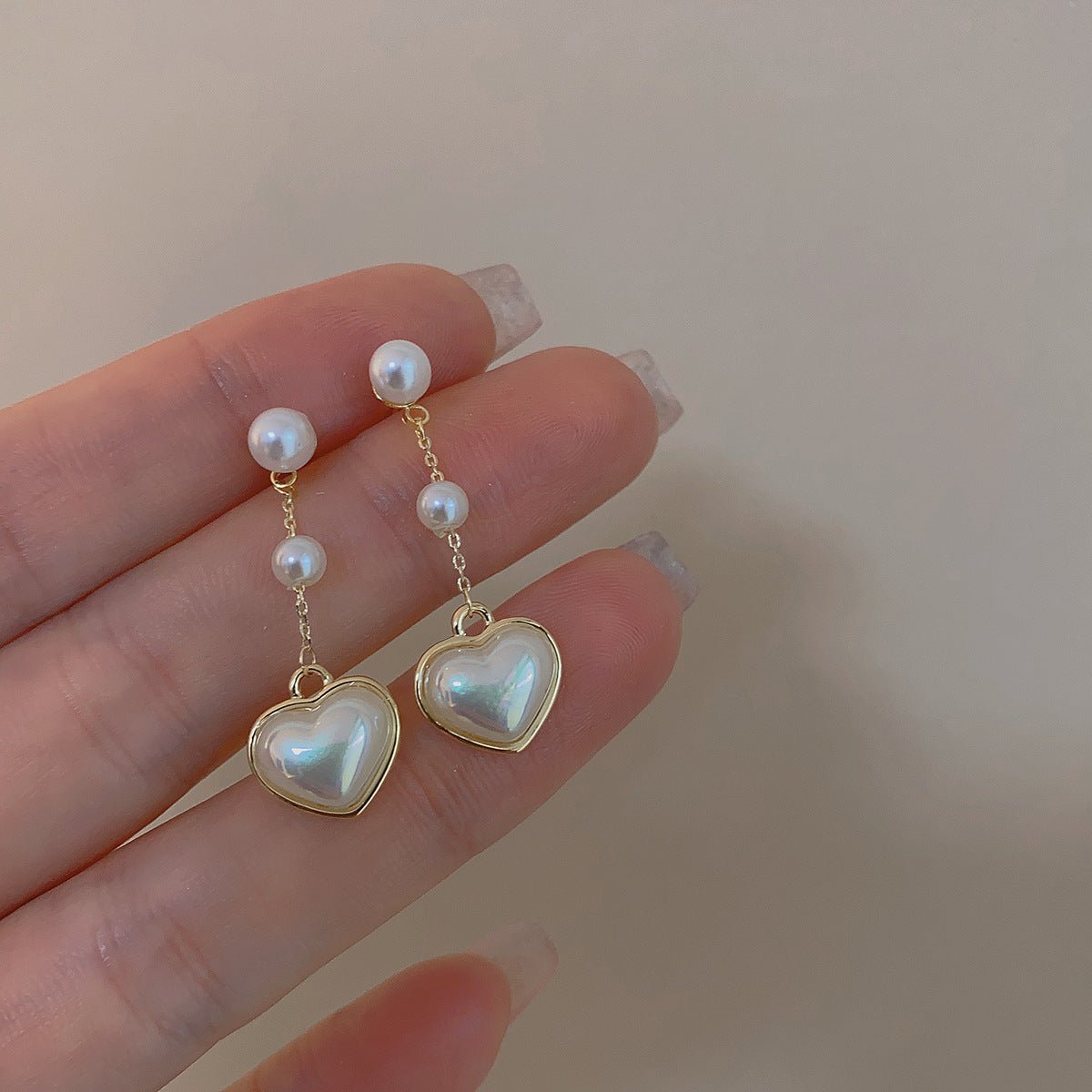 Pearl Heart Earrings - Hypoallergenic - Abbott Atelier