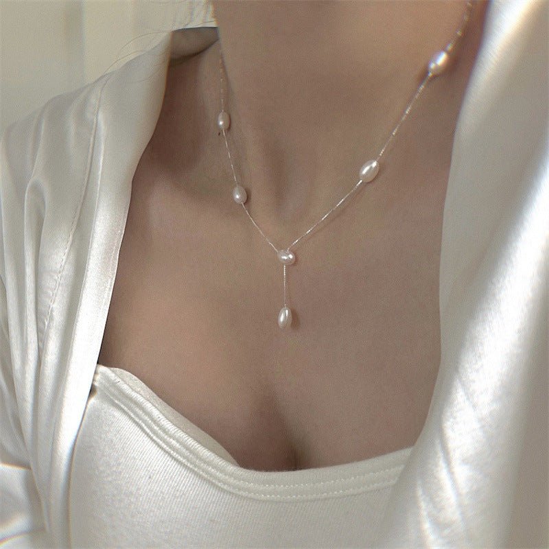 Pearl Necklace - Valerie (Solid Silver) - Hypoallergenic - Abbott Atelier
