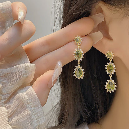 Peridot Baroque Drop Earrings - Hypoallergenic - Abbott Atelier