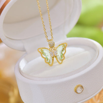 Peridot Butterfly Necklace - Gold Plated - Abbott Atelier