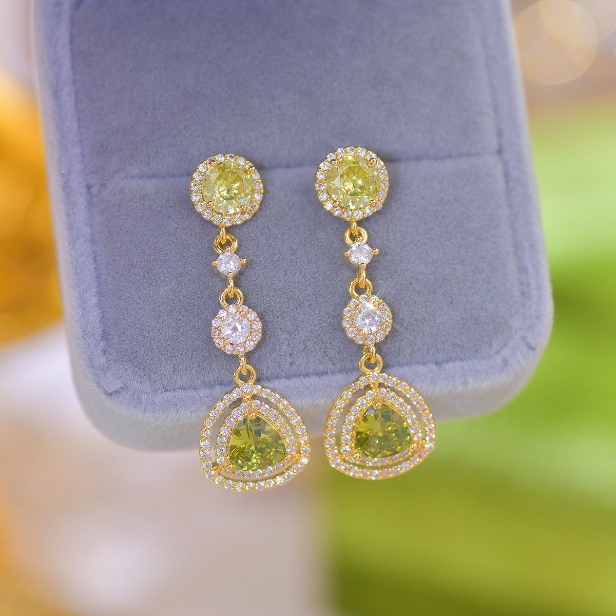 Peridot Drop Earrings - Hypoallergenic - Abbott Atelier