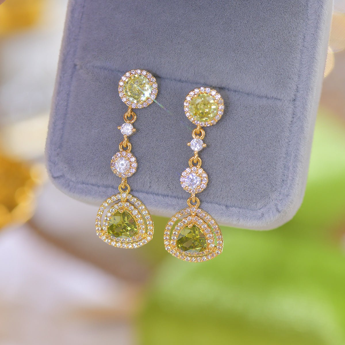 Peridot Drop Earrings - Hypoallergenic - Abbott Atelier