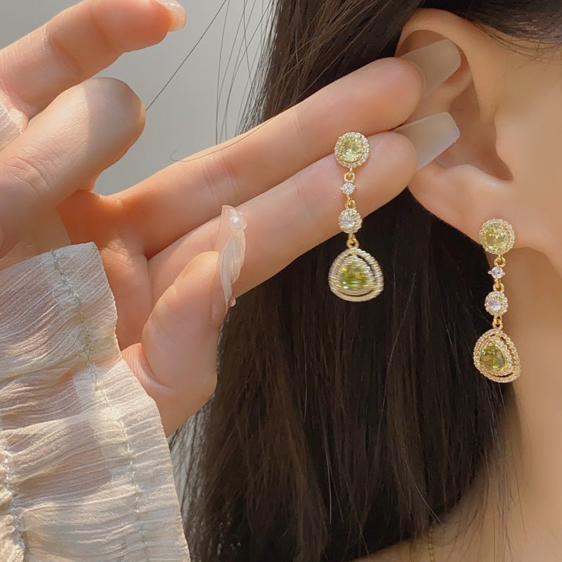 Peridot Drop Earrings - Hypoallergenic - Abbott Atelier