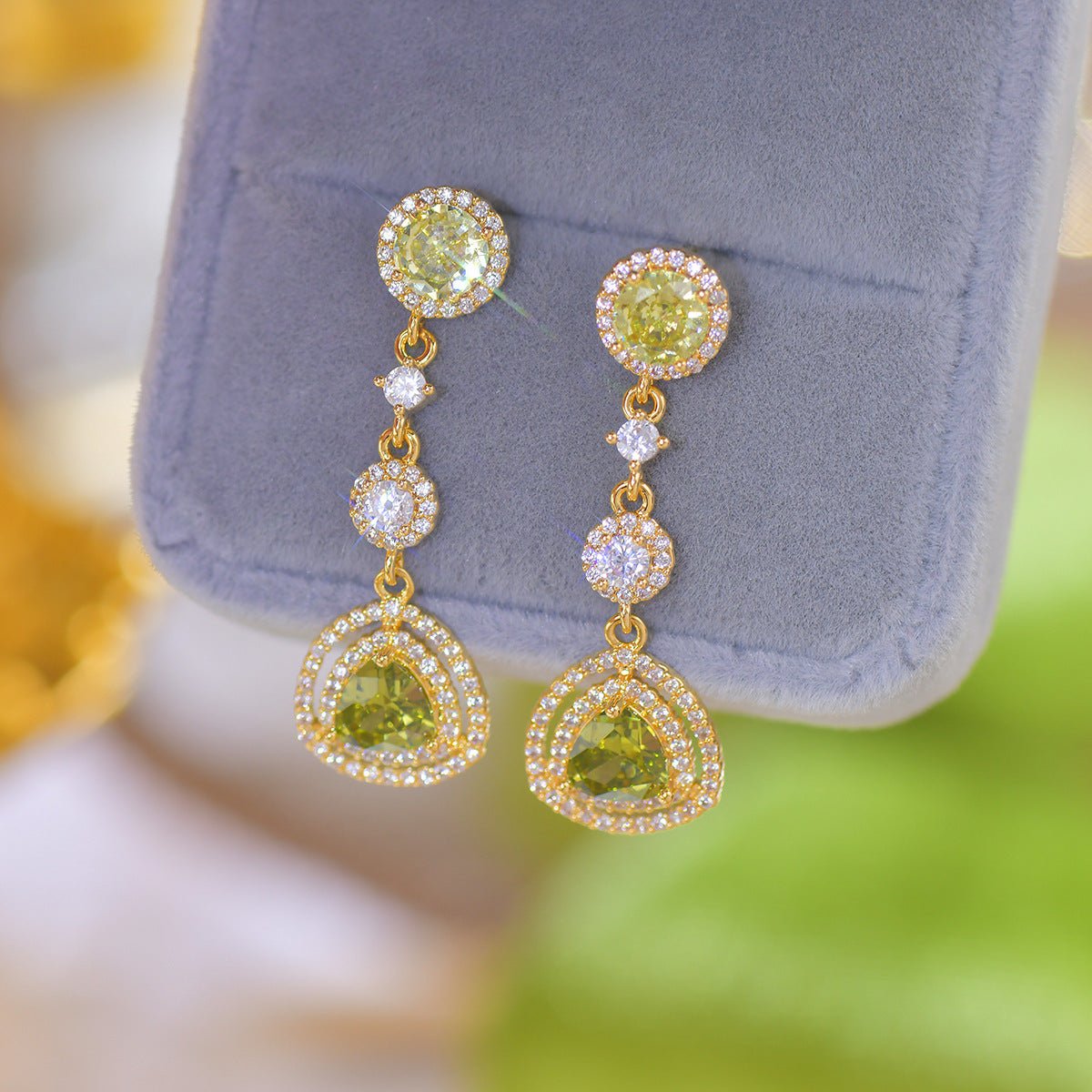 Peridot Drop Earrings - Hypoallergenic - Abbott Atelier