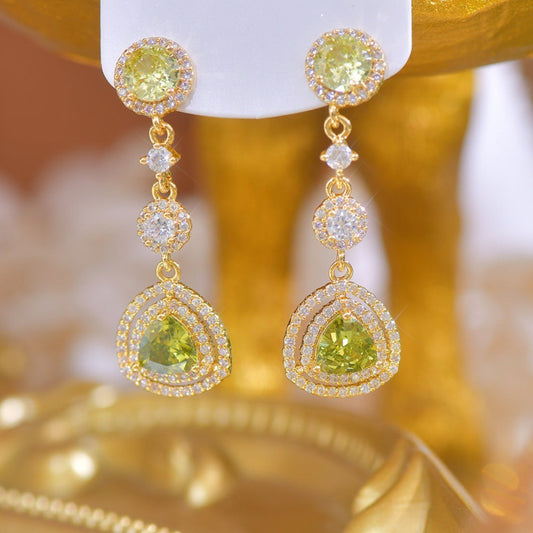 Peridot Drop Earrings - Hypoallergenic - Abbott Atelier