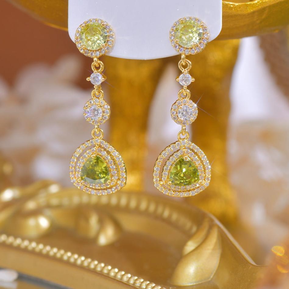 Peridot Drop Earrings - Hypoallergenic - Abbott Atelier